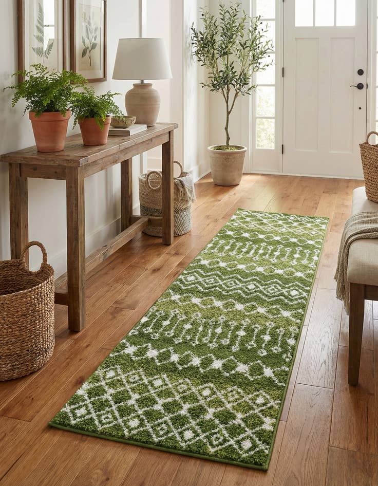 Detail image of  2' x 6' Moroccan Trellis Runner Rug