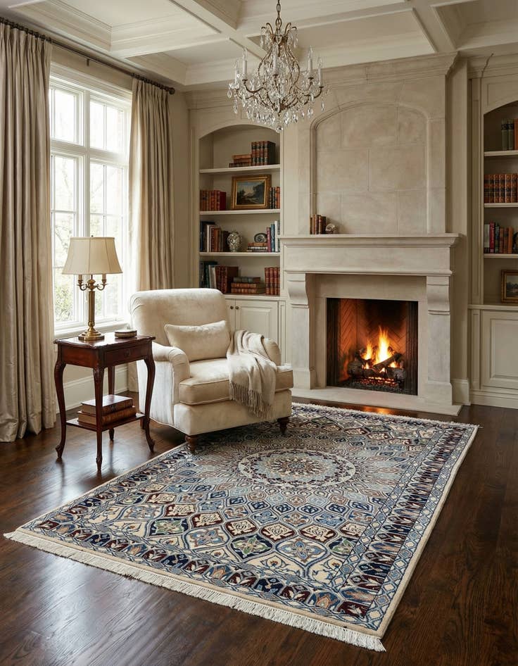 Detail image of 3' 1 x 5' 2  Hand Knotted Nain Persian Rug