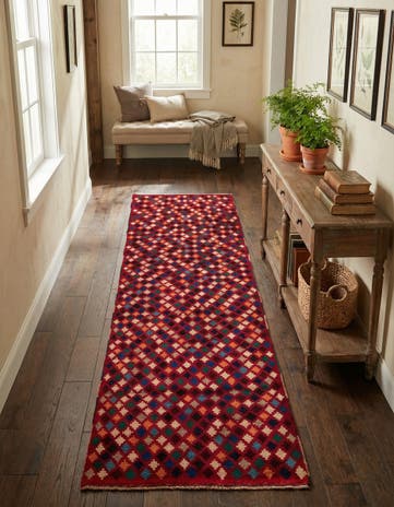 2' 9 x 10' Hand Knotted Balouch Wool Runner Rug