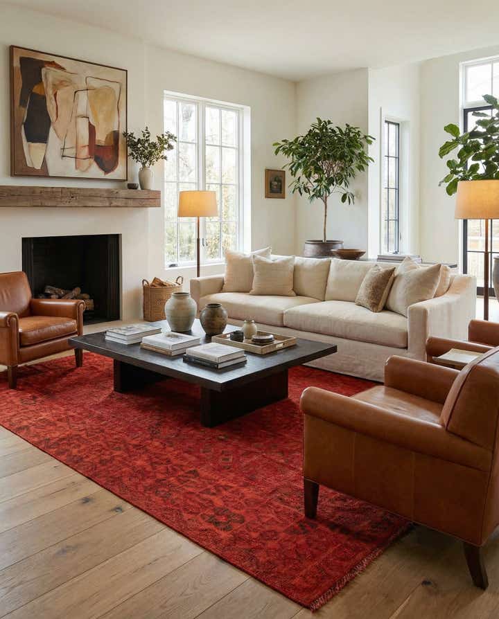 7' x 9' 6 Hand Woven Kilim Modern Wool Rug