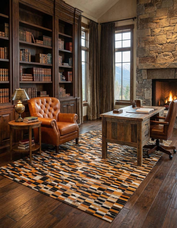 Detail image of  5' x 7' 10 Cowhide - Patchwork Rug