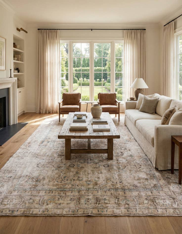 Detail image of 8' 3 x 12'  Hand Knotted Ultra Vintage Persian Wool Rug