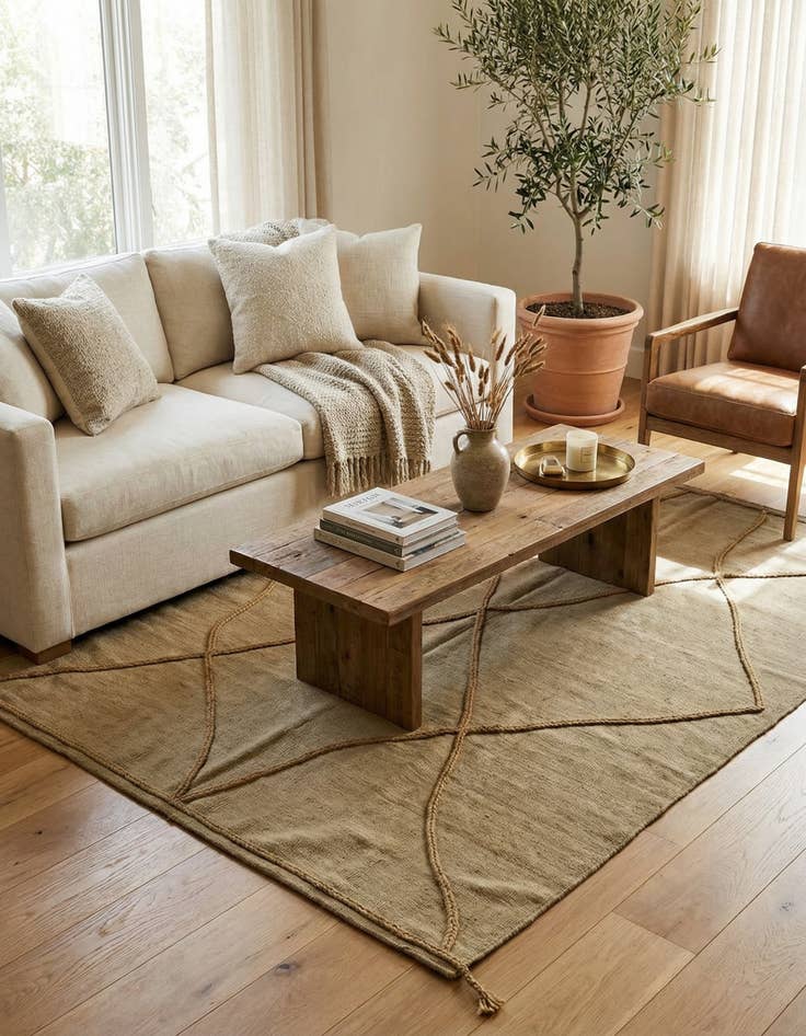 Detail image of 5' 10 x 7' 6 Hand Knotted Moroccan Wool Rug