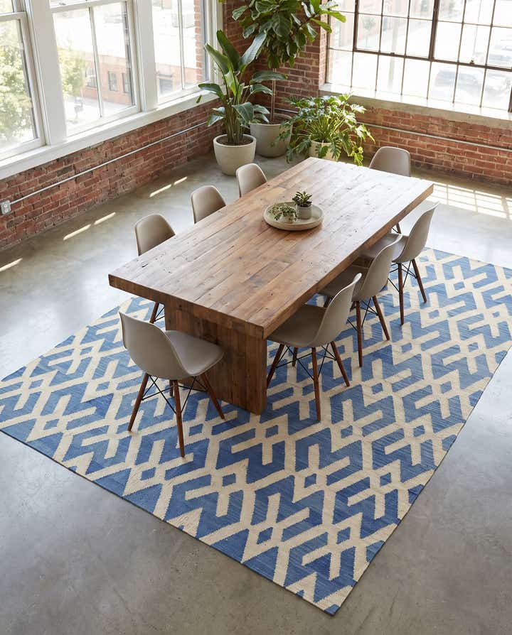7' 2 x 9' 5 Hand Woven Kilim Modern Wool Rug
