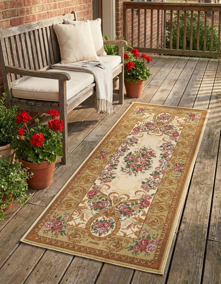 Detail image of 2' x 5'  Washable Traditional Indoor / Outdoor Runner Rug
