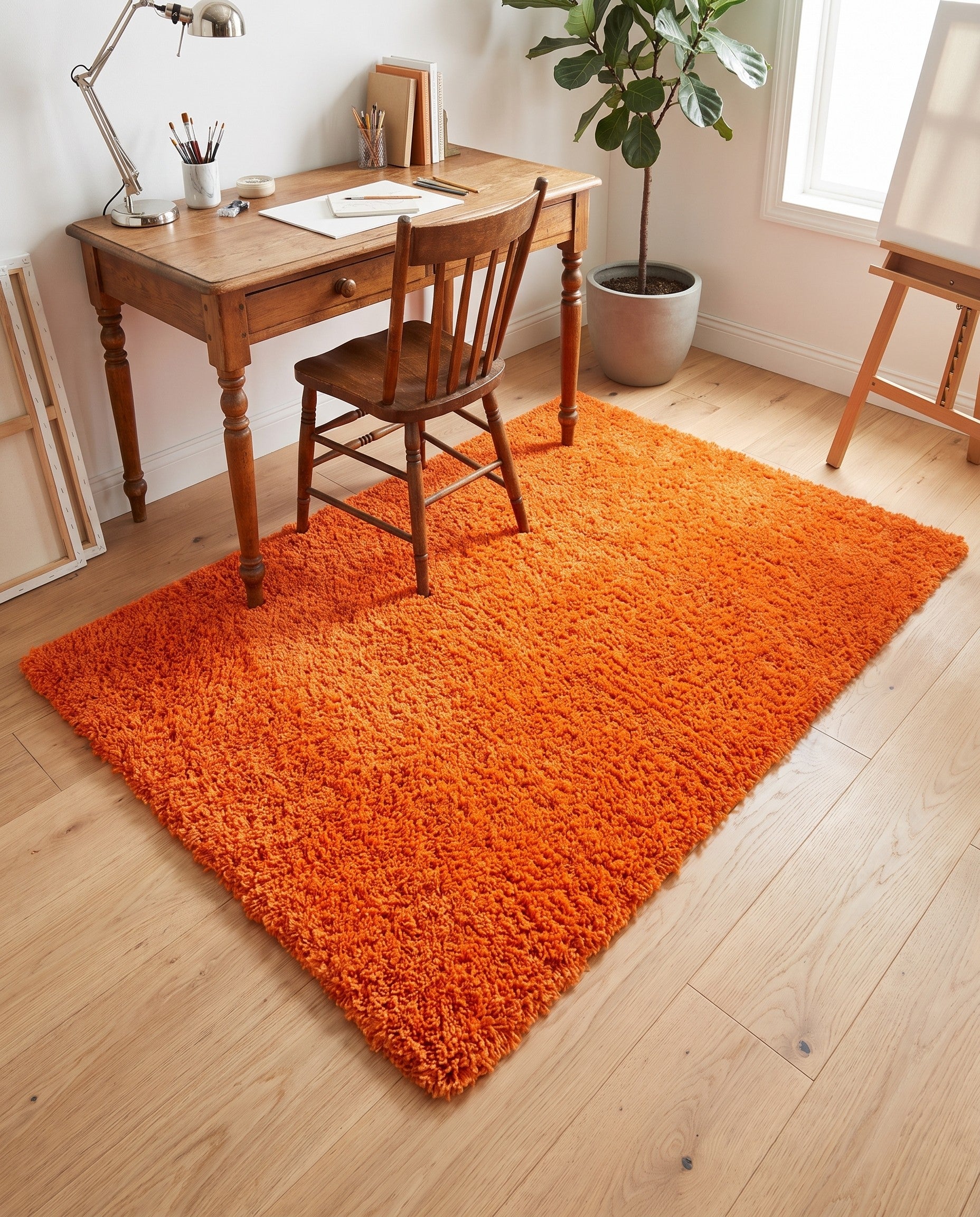 4' x 6' Solid Shag Rug