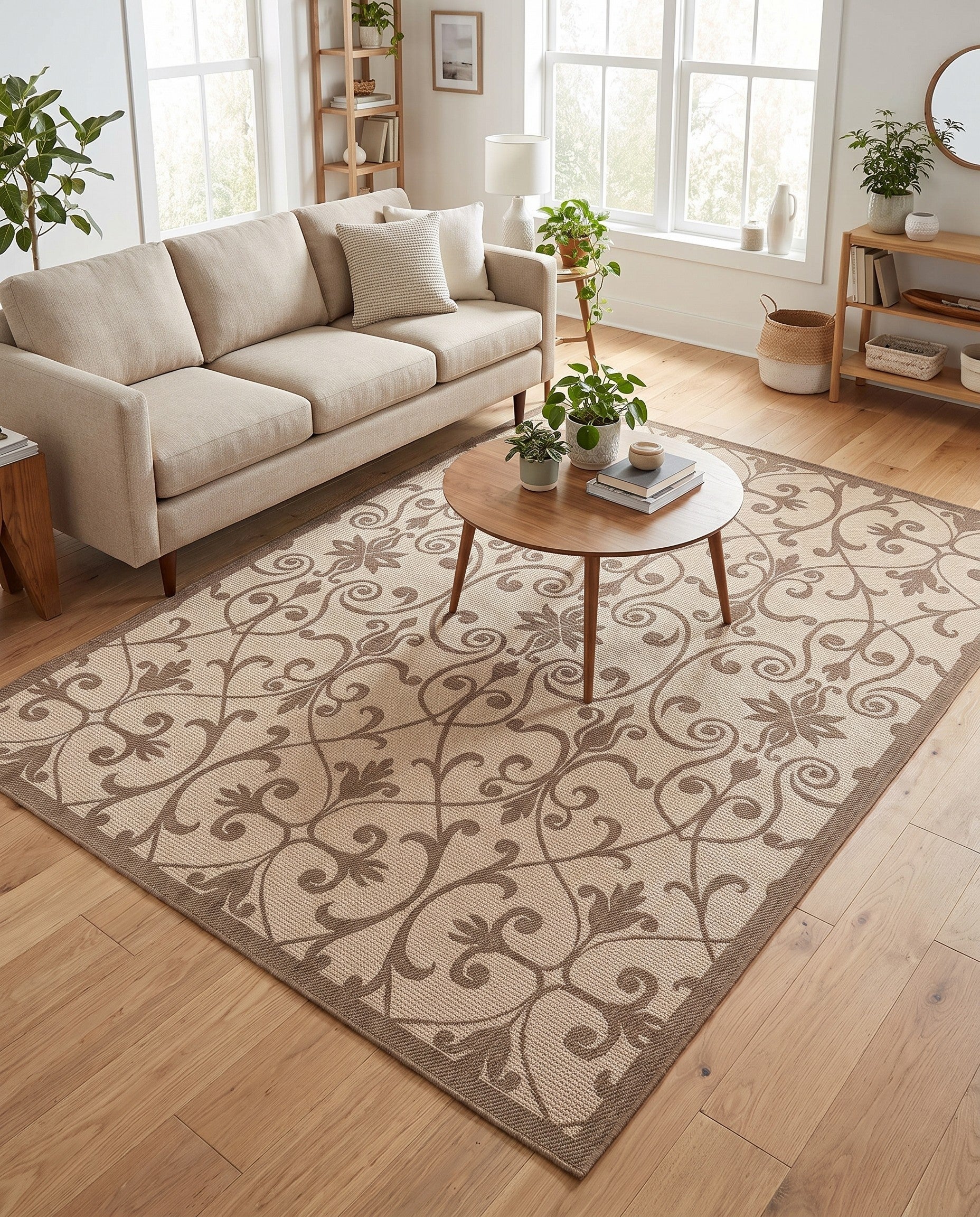 7' x 10' Easy-Clean Botanical Indoor / Outdoor Rug