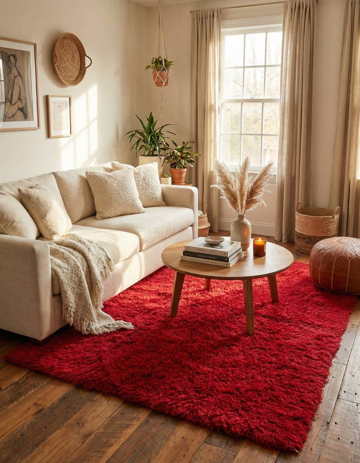 Detail image of 4' 8 x 6' 2  Hand Knotted Moroccan Wool Rug