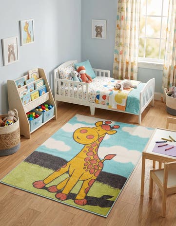 4' 1 x 6' 1 Giraffe Whimsy Kids Rug