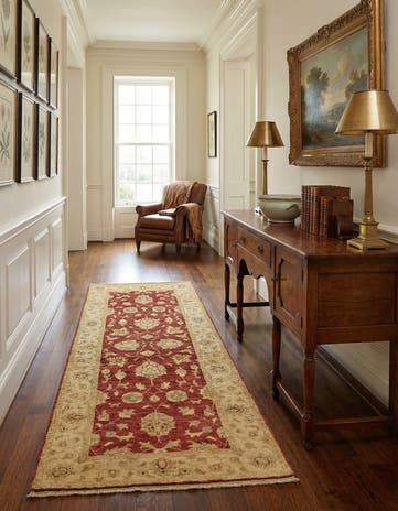 2' 6 x 6' 4 Hand Knotted Peshawar Ziegler Runner Rug