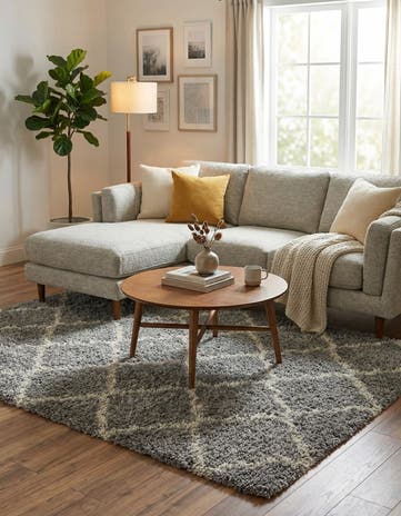 5' 3 x 8' Lattice Shag Rug