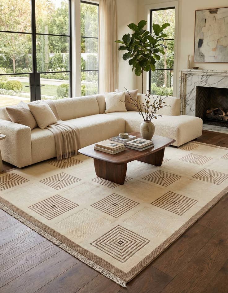 Detail image of 8' 1 x 11' 7  Hand Knotted Darya Wool Rug