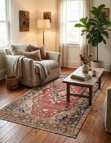 3' 10 x 6' 2 Hand Knotted Ultra Vintage Persian Wool Rug