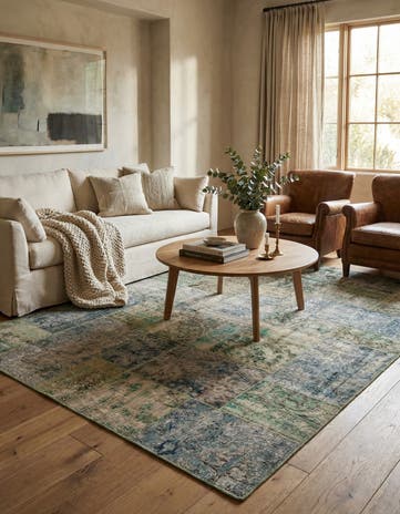 5' 8 x 7' 11 Hand Knotted Ultra Vintage Persian Wool Rug