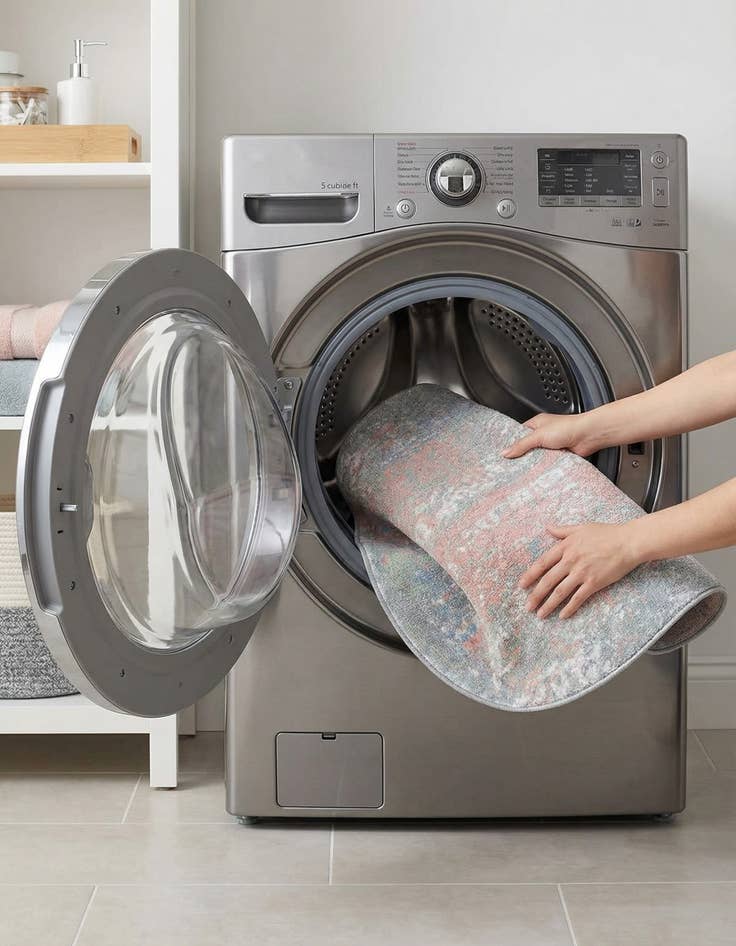 Detail image of 3' 3 x 3' 3 Kamala Washable Round Rug