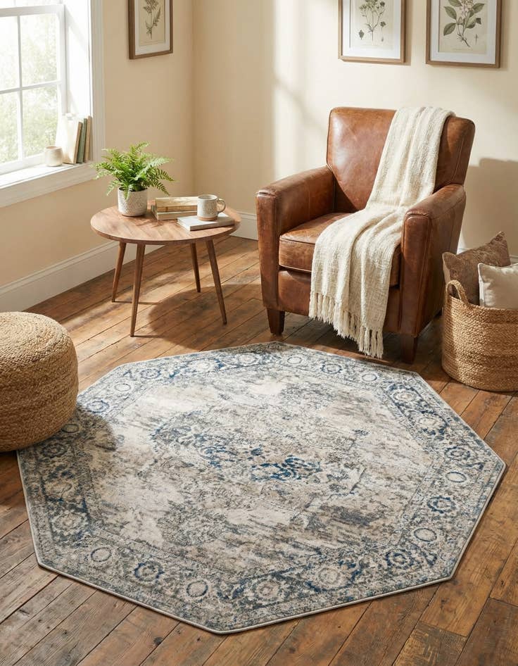 Detail image of  5' 3 x 5' 3 Oregon Octagon Rug