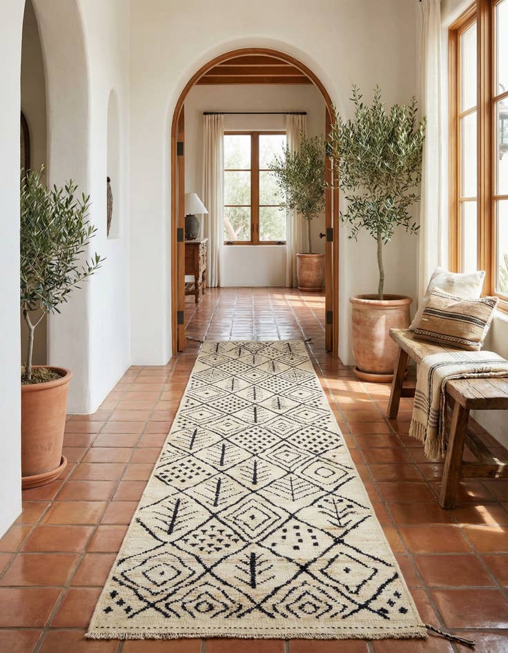 Detail image of  3' x 16' 6  Hand Knotted Moroccan Wool Runner Rug