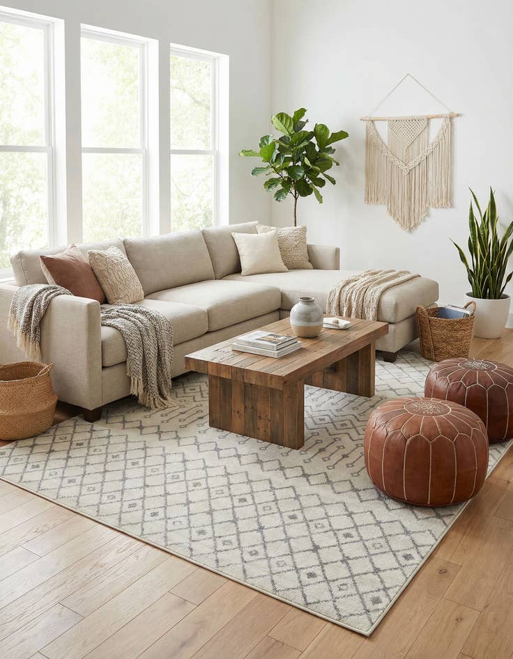 Detail image of 10' x 13' Moroccan Trellis Rug