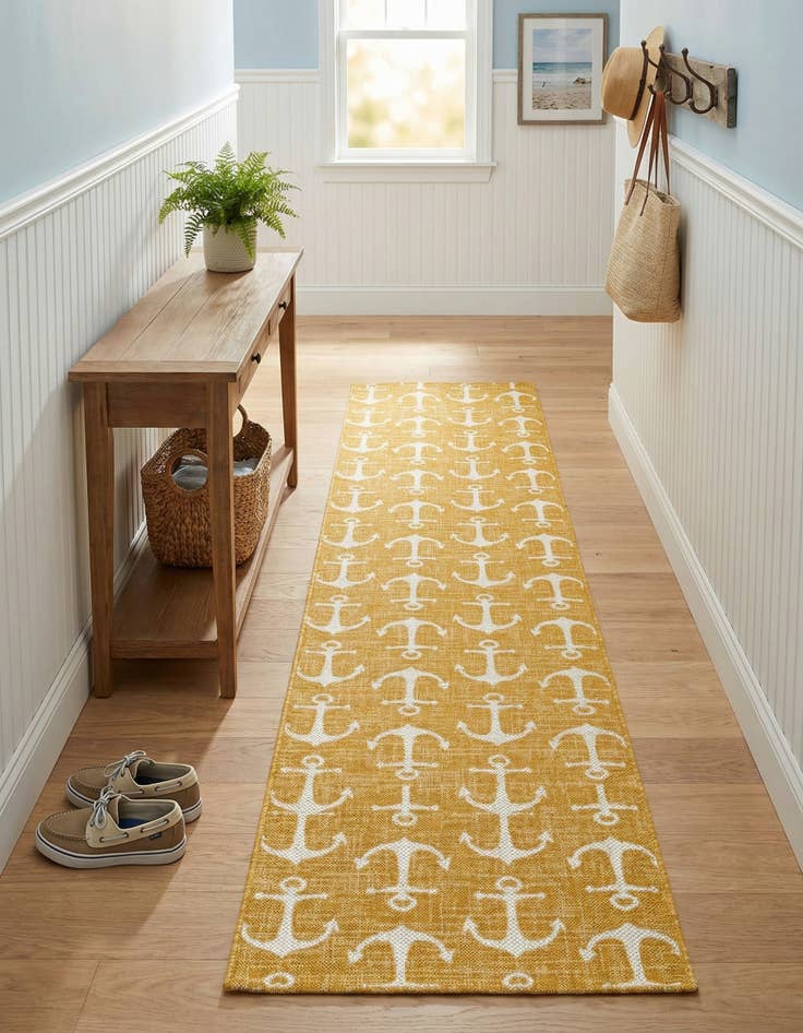 Detail image of 2' 7 x 12'  Washable Coastal Indoor / Outdoor Runner Rug