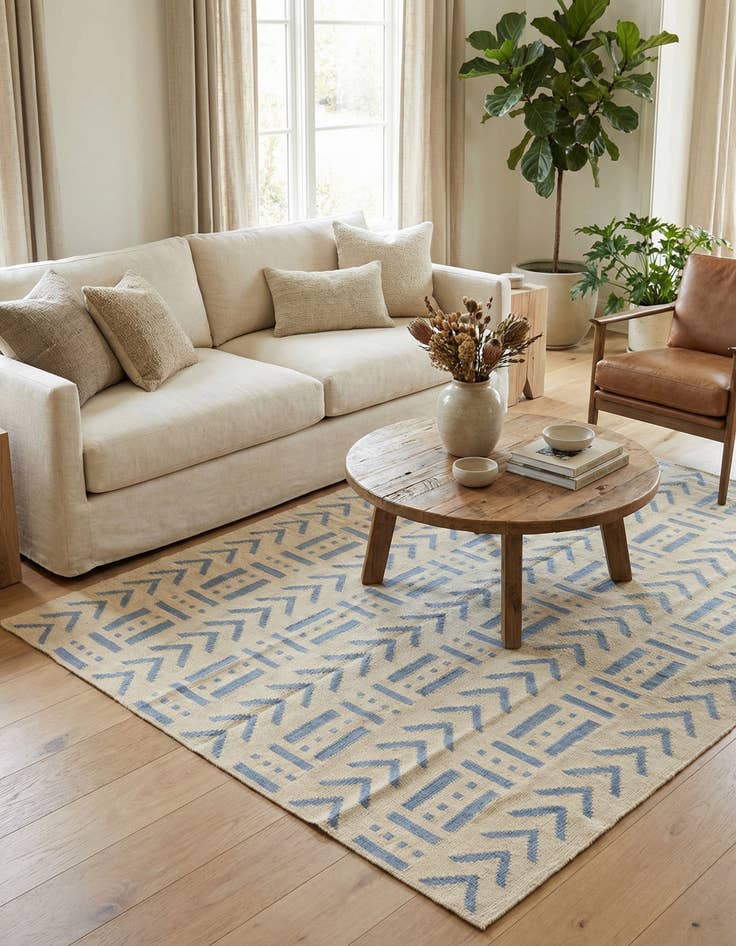 Detail image of 5' 2 x 6' 8  Hand Woven Kilim Modern Wool Rug