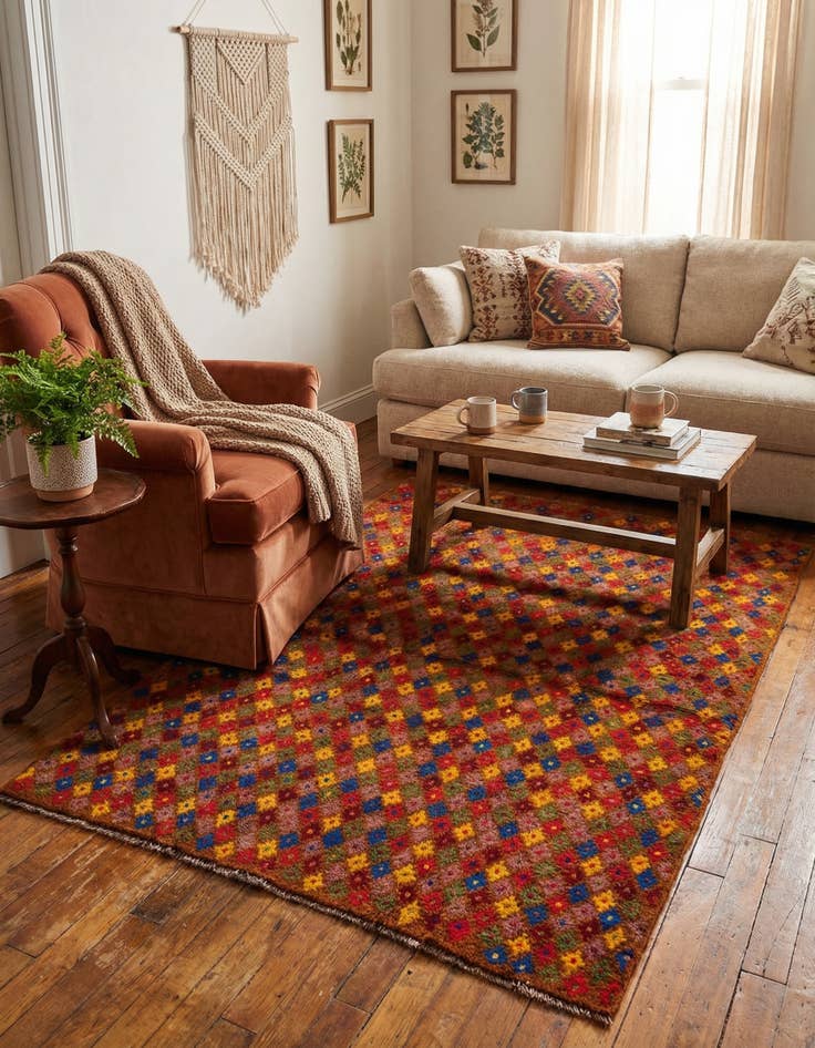 Detail image of 4' 1 x 5' 8  Hand Knotted Balouch Wool Rug