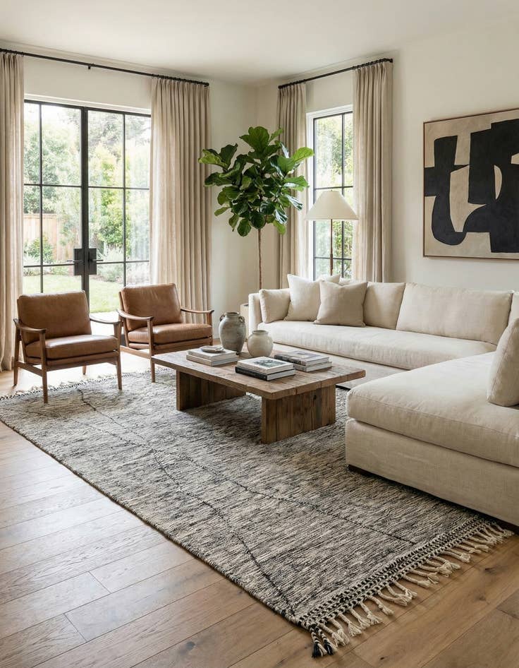 Detail image of 9' 6 x 12' 9  Hand Knotted Moroccan Wool Rug