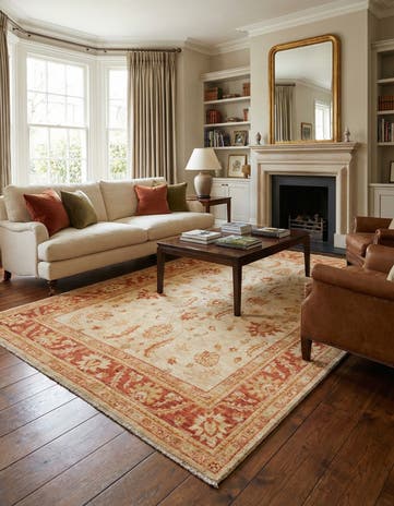 5' 7 x 8' Hand Knotted Peshawar Ziegler Rug