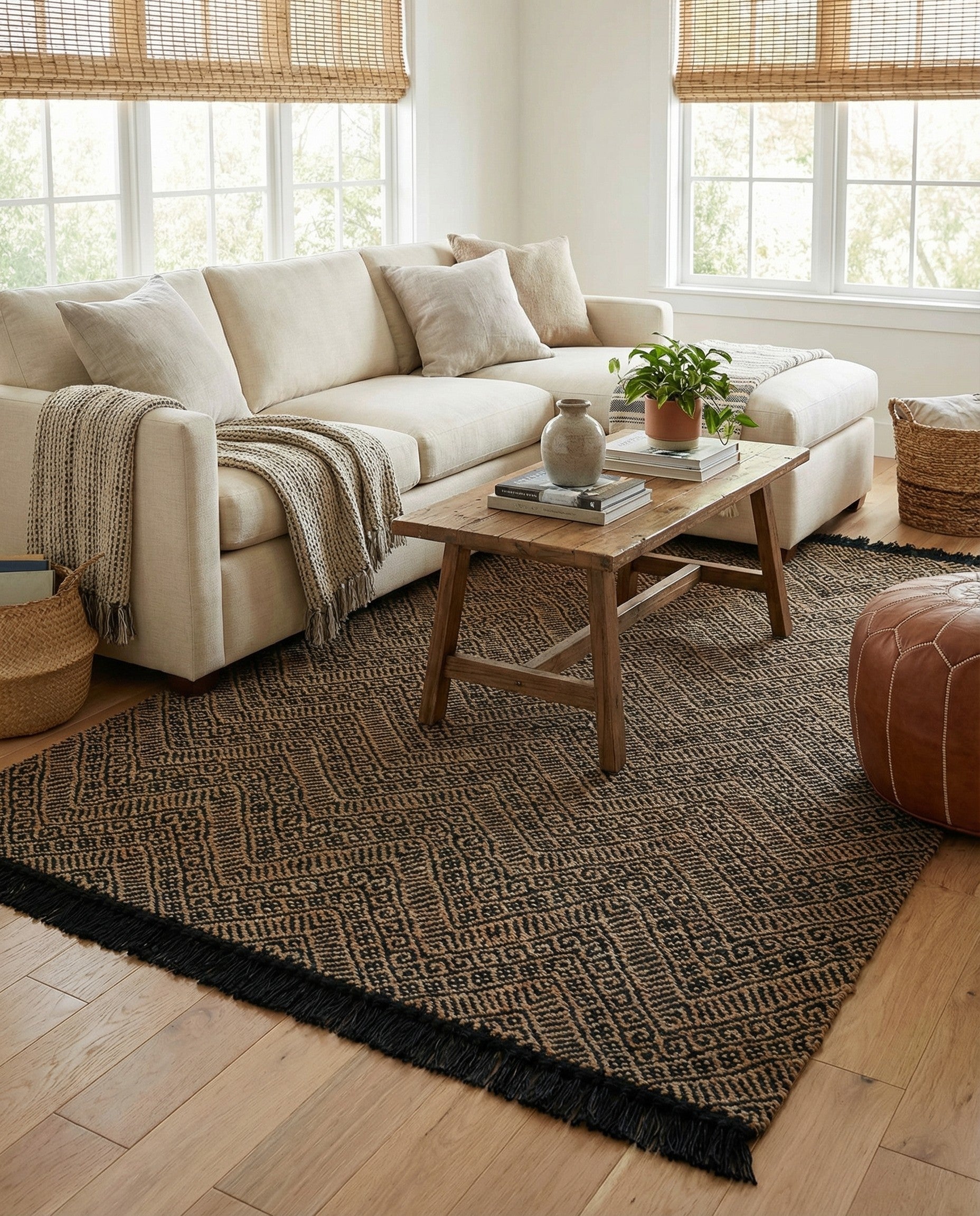  5' 1 x 8'  Hand Braided Jute Rug