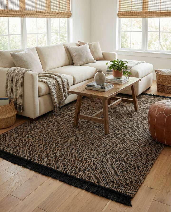5' 1 x 8' Handmade Braided Jute Rug