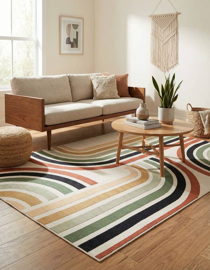 Detail image of 6' x 9'  Washable Modern Indoor / Outdoor Rug