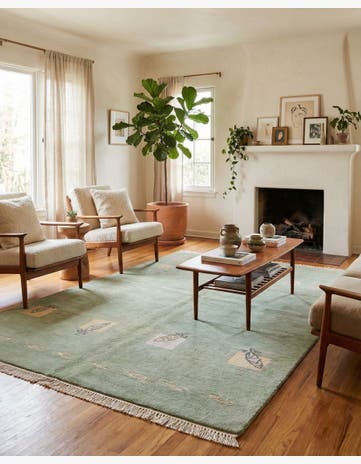 5' 9 x 7' 9 Hand Knotted Tibet Wool Rug