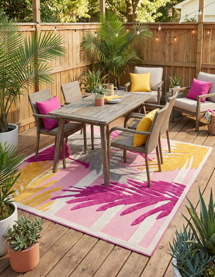 Detail image of 7' 10 x 7' 10  Washable Aruba Indoor / Outdoor Square Rug