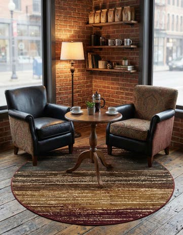 Beige Cafe Round Rug