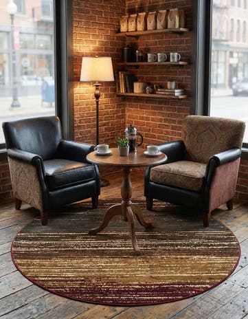 Beige Cafe Round Rug