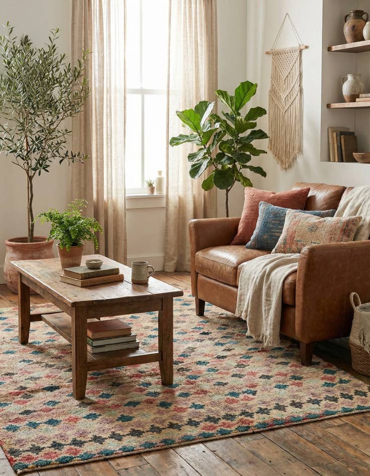 Detail image of 5' x 6' 6  Hand Knotted Balouch Wool Rug