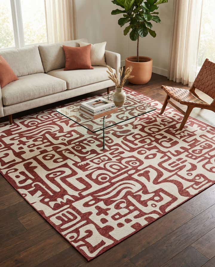 10' x 10' Easy-Clean Modern Indoor / Outdoor Square Rug