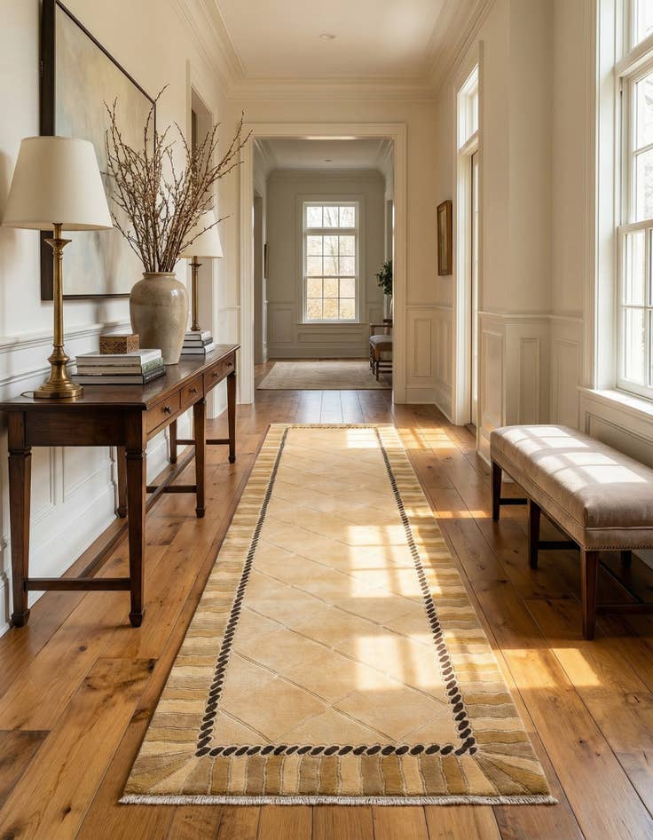 Detail image of 3' 5 x 13' 3  Hand Knotted Darya Wool Runner Rug