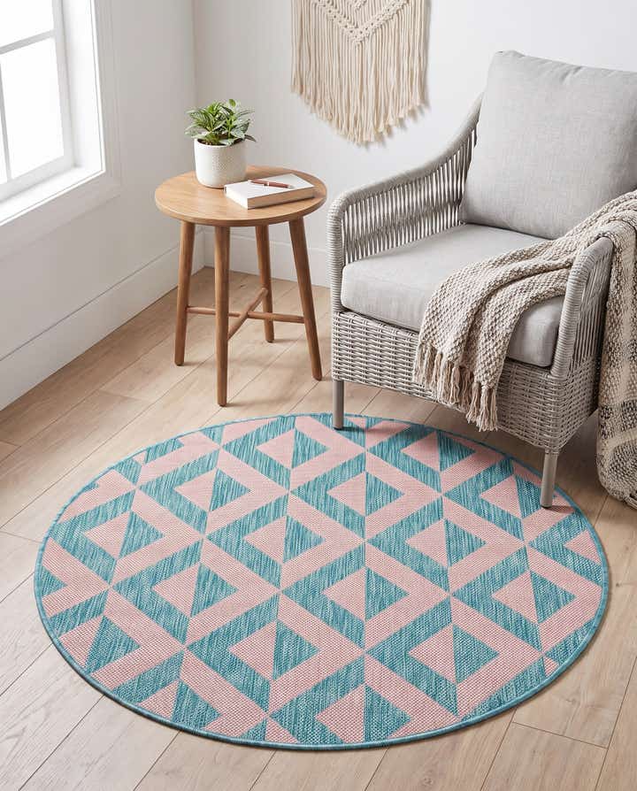 3' x 3' Easy-Clean Jill Zarin Napa Indoor / Outdoor Round Rug