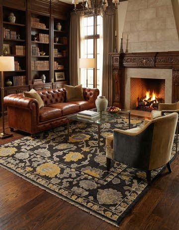 9' 5 x 12' Hand Knotted Oushak Wool Rug
