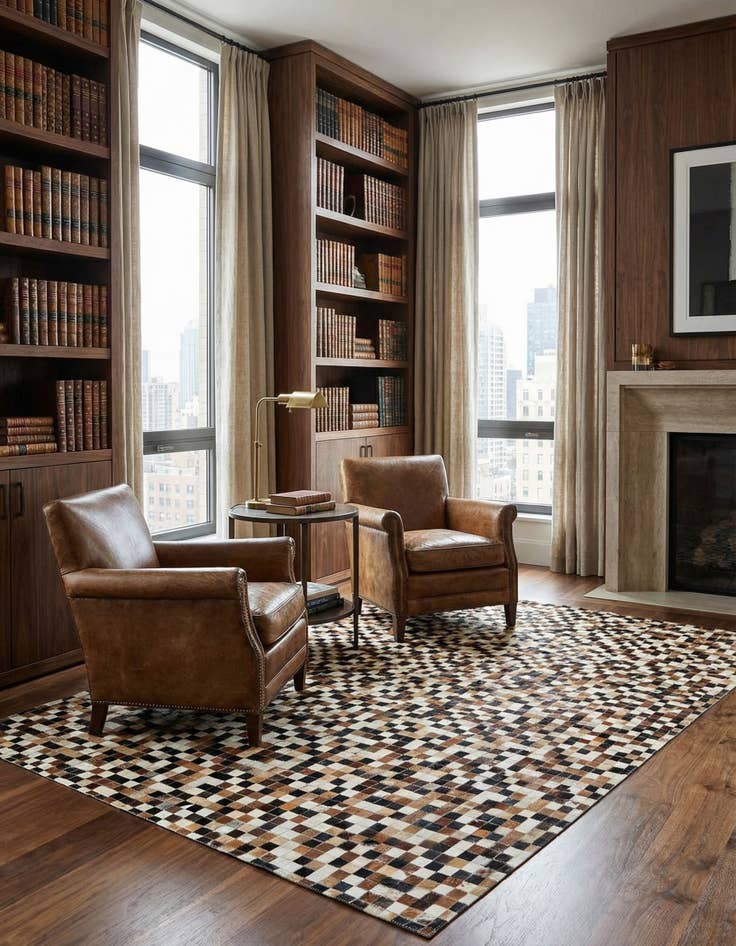 Detail image of 5' 5 x 7' 7 Cowhide Stocks Rug