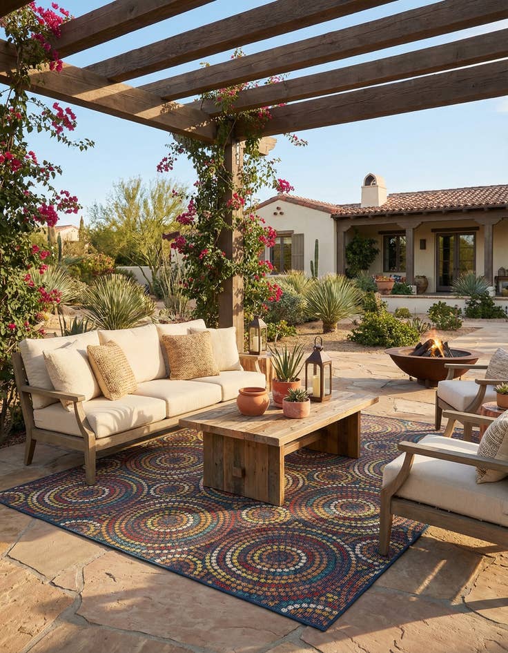 Detail image of  7' 10 x 10'  Washable Baja Indoor / Outdoor Rug