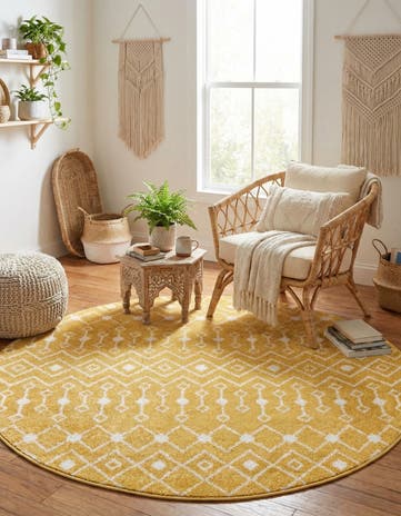 7' 10 x 7' 10 Moroccan Trellis Round Rug