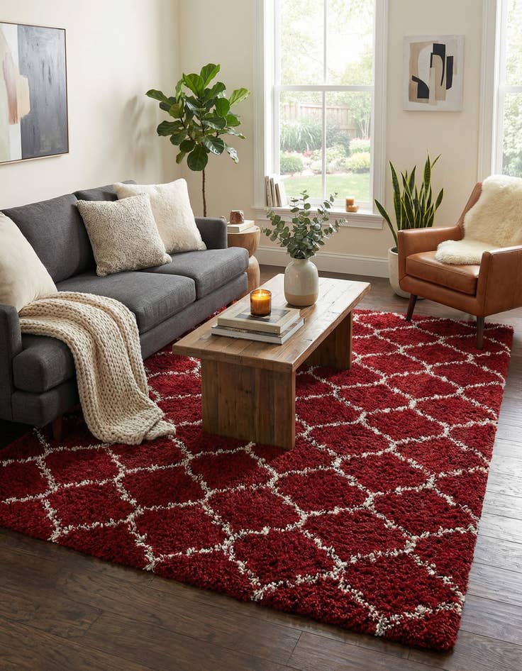 Detail image of 9' x 12' Trellis Shag Rug