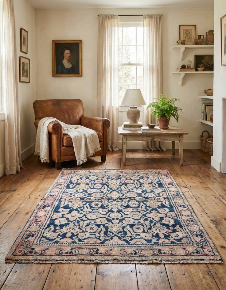 Detail image of 3' 3 x 4' 9  Hand Knotted Ultra Vintage Persian Wool Rug