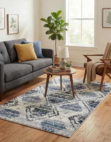 Blue Gray Tagine Rug