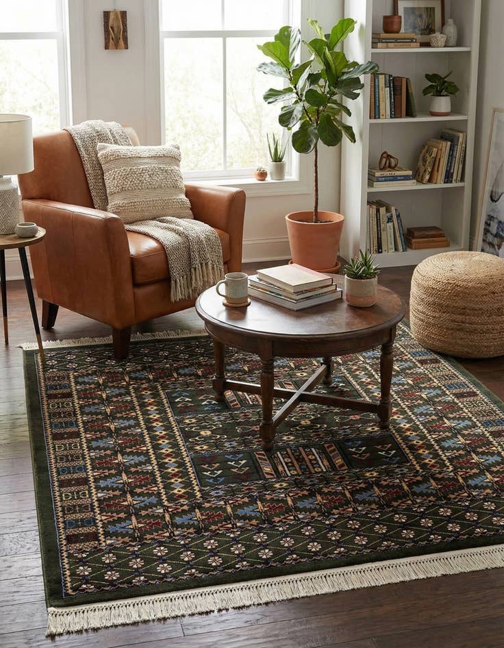 Detail image of 6' x 6' Bokhara Square Rug