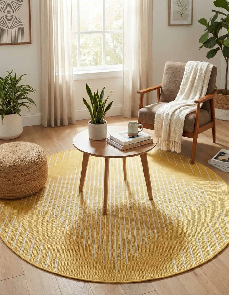 Detail image of  3' x 3'  Washable Modern Indoor / Outdoor Round Rug