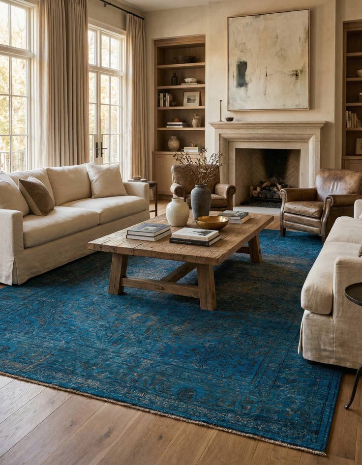 Detail image of 6' 10 x 10'  Hand Knotted Ultra Vintage Persian Wool Rug