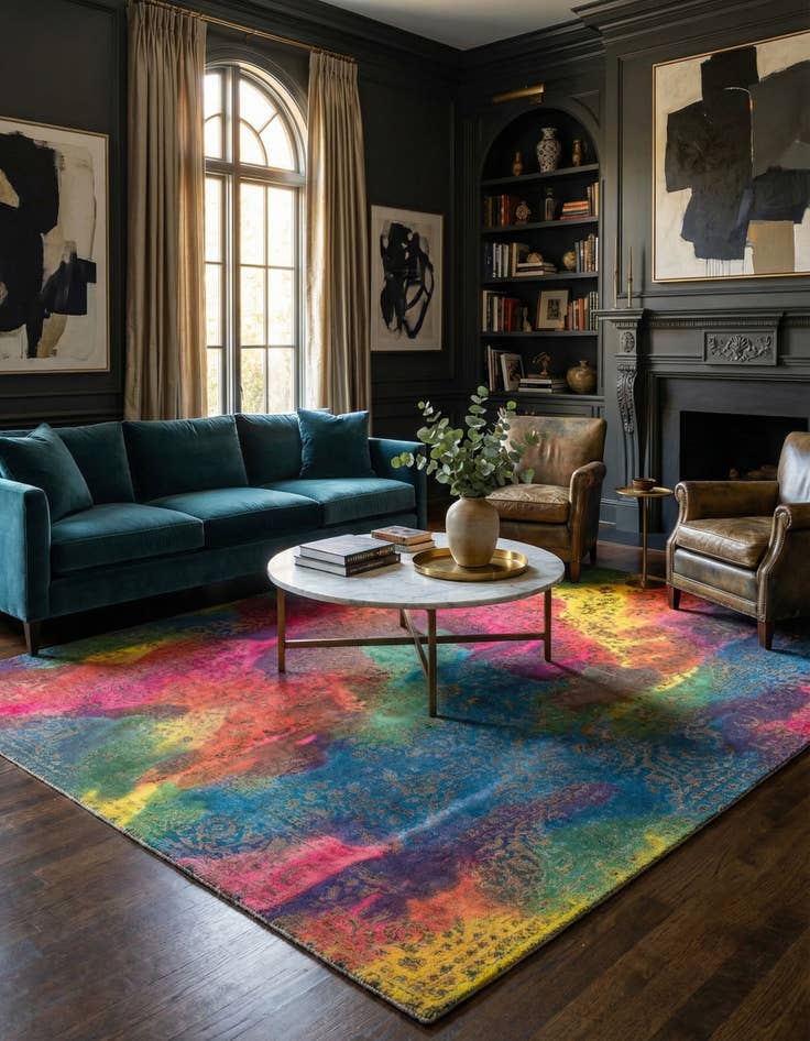 Detail image of 9' 10 x 11' 5 Vintage Royal Wool Square Rug