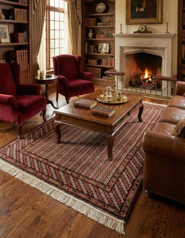 5' 1 x 8' 4 Hand Knotted Ghashghai Persian Wool Rug
